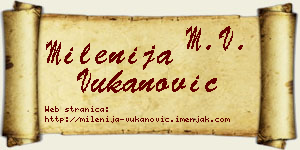 Milenija Vukanović vizit kartica